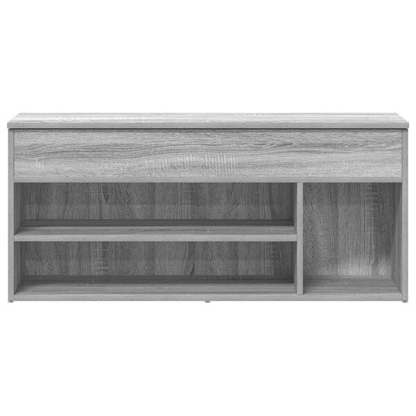 vidaXL Schoenenbank 102x30,5x45cm bewerkt hout grijs sonoma eikenkleur