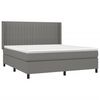 vidaXL Boxspring met matras en LED stof donkergrijs 160x200 cm