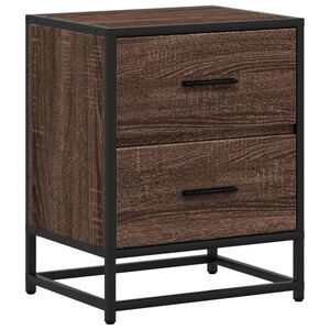 vidaXL Nachtkastje 40x31x50 cm bewerkt hout bruin eikenkleurig