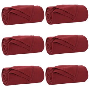 vidaXL Kleden 6 st Bordeaux Rood 200 x 150 cm 2.52 kg Fleece