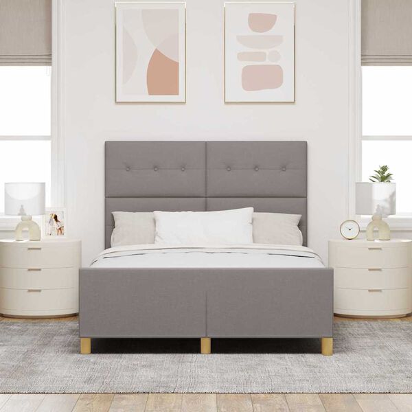 vidaXL Bedframe met hoofdeinde Taupe 140 x 200 cm Stof