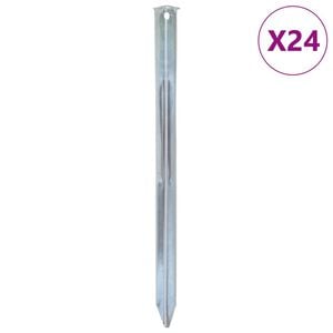vidaXL Tentharingen 24 st &Oslash;20 mm 30 cm gegalvaniseerd staal