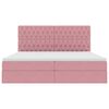 vidaXL Opslag bed met matras met matras Roze 200 x 200 cm Fluweel