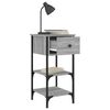 vidaXL Nachtkastjes 2 st 34x36x70 cm bewerkt hout grijs sonoma eiken