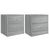 vidaXL Nachtkastjes 2 st 40x30x40 cm bewerkt hout grijs sonoma eiken