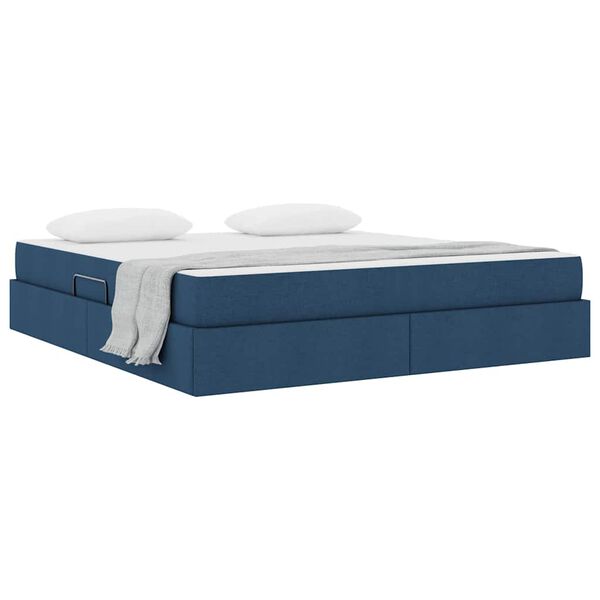 vidaXL Opbergbed met matras met matras Blauw 180 x 200 cm Polyester