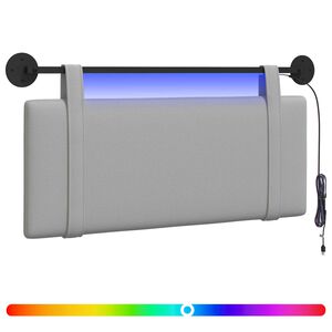 vidaXL Hangend hoofdbord Met LED-verlichting Wolkengrijs Stof