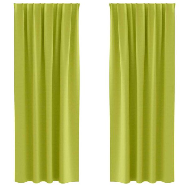vidaXL Zwart-out Gordijnen met Ringen 2 pcs Groen 260 x 140 cm