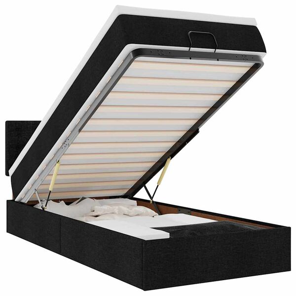 vidaXL Ottoman bed met matras en LED's 90x190cm stof zwart
