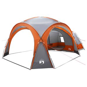 vidaXL Zijtent Grijs en Oranje 410 x 410 x 250 cm Polyester en staal