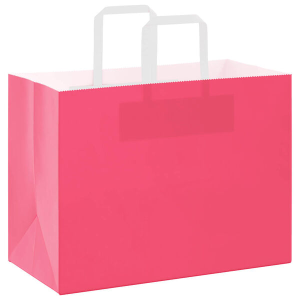 vidaXL Papieren zakken 50 st met hengsels 32x17x25 cm roze