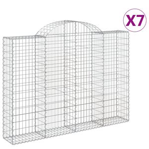 vidaXL Schanskorven 7 st gewelfd 200x30x140/160 cm ijzer