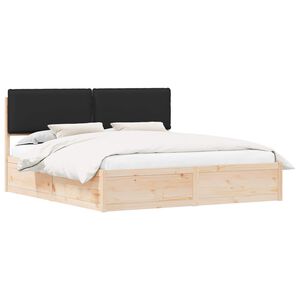 vidaXL Bedframe met Gevoerd Hoofdgedeelte Zwart 200 x 200 cm
