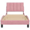 vidaXL Bedframe zonder matras "Hanko" fluweel roze 80x200 cm