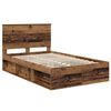 vidaXL Bedframe met hoofdeinde Oudhout 135 x 190 cm Massief grenenhout