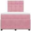 vidaXL Boxspring met matras fluweel roze 120x190 cm