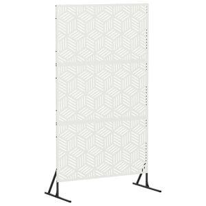 vidaXL Privacyscherm 100 x 50 x 180 cm Staal Wit