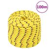 vidaXL Boottouw 12 mm 100 m polypropyleen geel