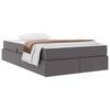 vidaXL Opslag bed met matras met matras met opslag 2 pcs Grijs Leer