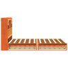 vidaXL Bed met boekenkast zonder matras grenenhout wasbruin 160x200 cm