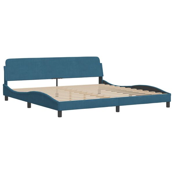 vidaXL Bed met matras fluweel blauw 200x200 cm