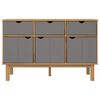 vidaXL Dressoir OTTA 114x43x73,5 cm massief grenenhout bruin en grijs