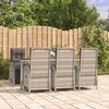 vidaXL 7-delige Tuinset met kussens poly rattan grijs