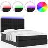 vidaXL Ottoman bed met matras en LED's 140x200cm kunstleer zwart