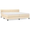 vidaXL Boxspring met matras stof cr&egrave;mekleurig 200x200 cm