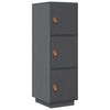 vidaXL Hoge kast 34x40x108,5 cm massief grenenhout grijs