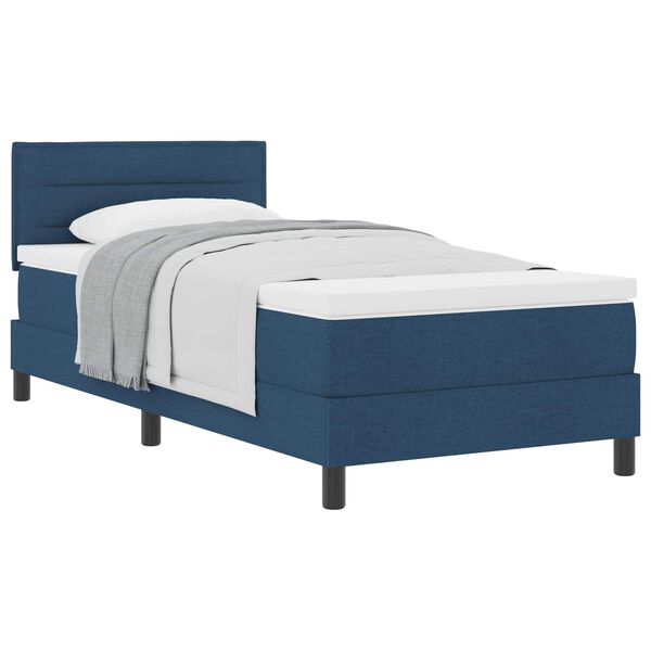 vidaXL Boxspringbed met matras met hoofdeinde Blauw 90 x 200 cm Stof