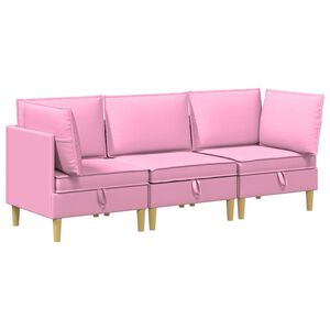 vidaXL Modulaire Sofa Set met Opslag 3 st Roze Stof