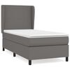 vidaXL Boxspring met matras kunstleer grijs 90x190 cm