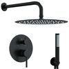 vidaXL Verborgen Douche Systeem (Rond) Zwart RVS 201