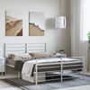 vidaXL Bedframe met hoofd- en voeteneinde metaal wit 135x190 cm