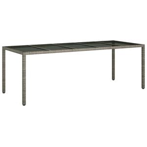 vidaXL Tuinstafel Grijs poly rattan