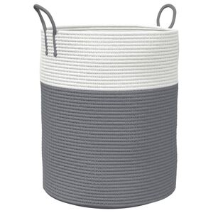 vidaXL Opbergmand &Oslash; 38x46 cm katoen grijs en wit