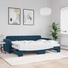 vidaXL Slaapbank onderschuifbed en matrassen 80x200 cm fluweel blauw