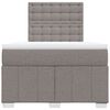 vidaXL Boxspring met matras stof taupe 120x190 cm