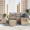 vidaXL Tuin Sofa Set met kussen 8 pcs Beige poly rattan