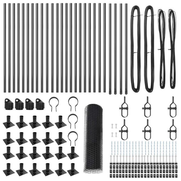 vidaXL Hecke met palen Grijs 0.6 x 50 m PVC-gecoat staal