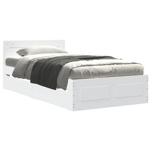 vidaXL Bedframe met hoofdeinde zonder matras 100x200 cm wit