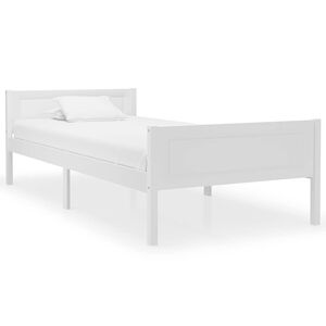 vidaXL Bedframe massief grenenhout wit 90x200 cm