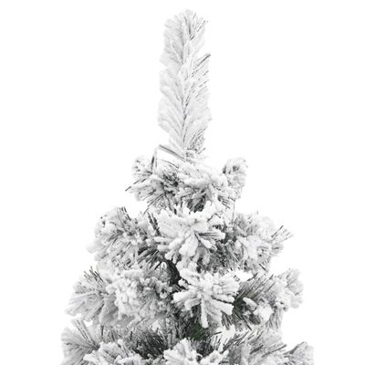 vidaXL Kunstkerstboom met sneeuw smal 150 cm PVC groen
