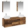 vidaXL Badkamermeubelset 5 pcs Oud hout Bewerkt hout en glas