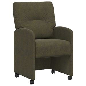 vidaXL Eetkamerstoelen met Wieltjes 2 st Faux suede leer Leger groen