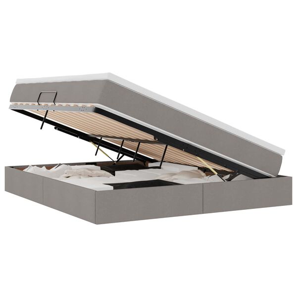 vidaXL Opbergbed met matras met matras Taupe 180 x 200 cm Polyester