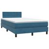 vidaXL Boxspring met matras en LED fluweel donkerblauw 120x220 cm