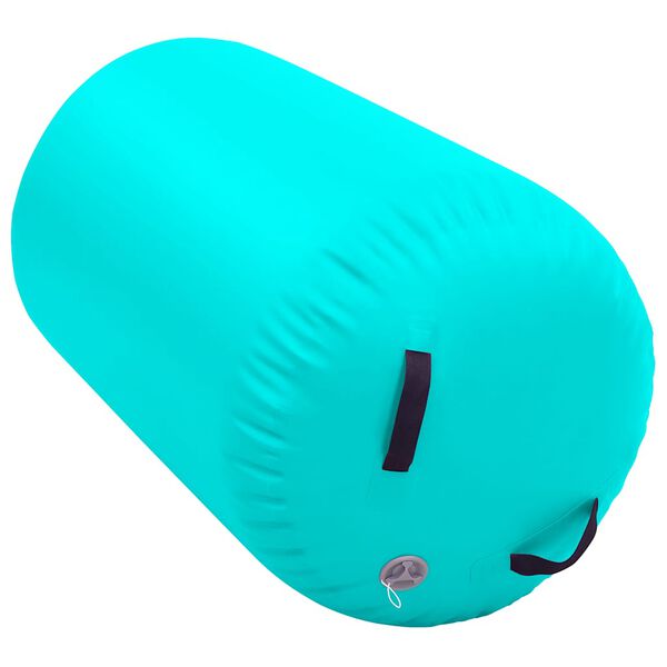 vidaXL Gymnastiekrol met pomp opblaasbaar 100x60 cm PVC groen