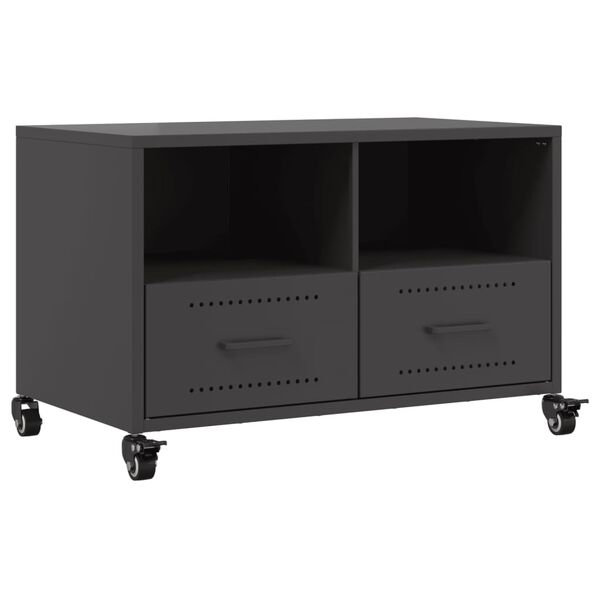 vidaXL Tv-meubel 68x39x43,5 cm staal zwart